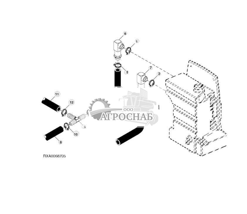 Hydraulic Oil Reservoir Lines (12-Speed Syncro24-Speed PowrSync™) 